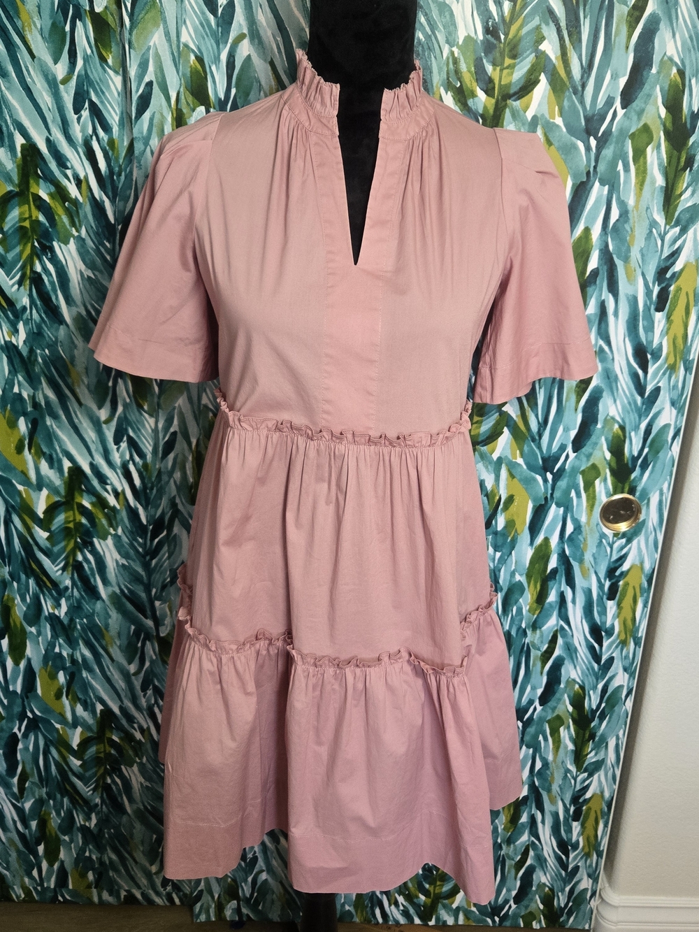 Sea New York Dusty Rose Tiered Midi Dress